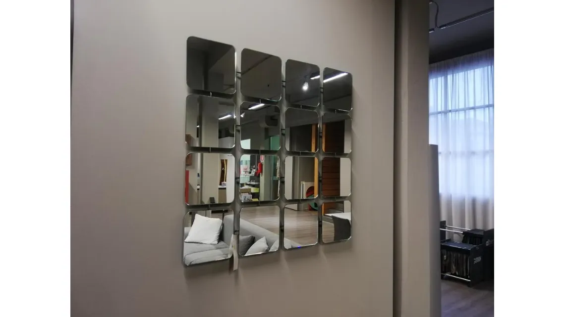 Specchio in vetro e metallo Bungalow Square scontato
