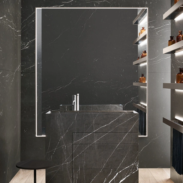 Mobile da Bagno a terra in marmo grafite Touch 24 03 di Milldue
