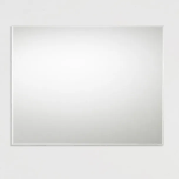 Specchiera Tau con sottile cornice in legno laccato bianco di Fratelli Elli