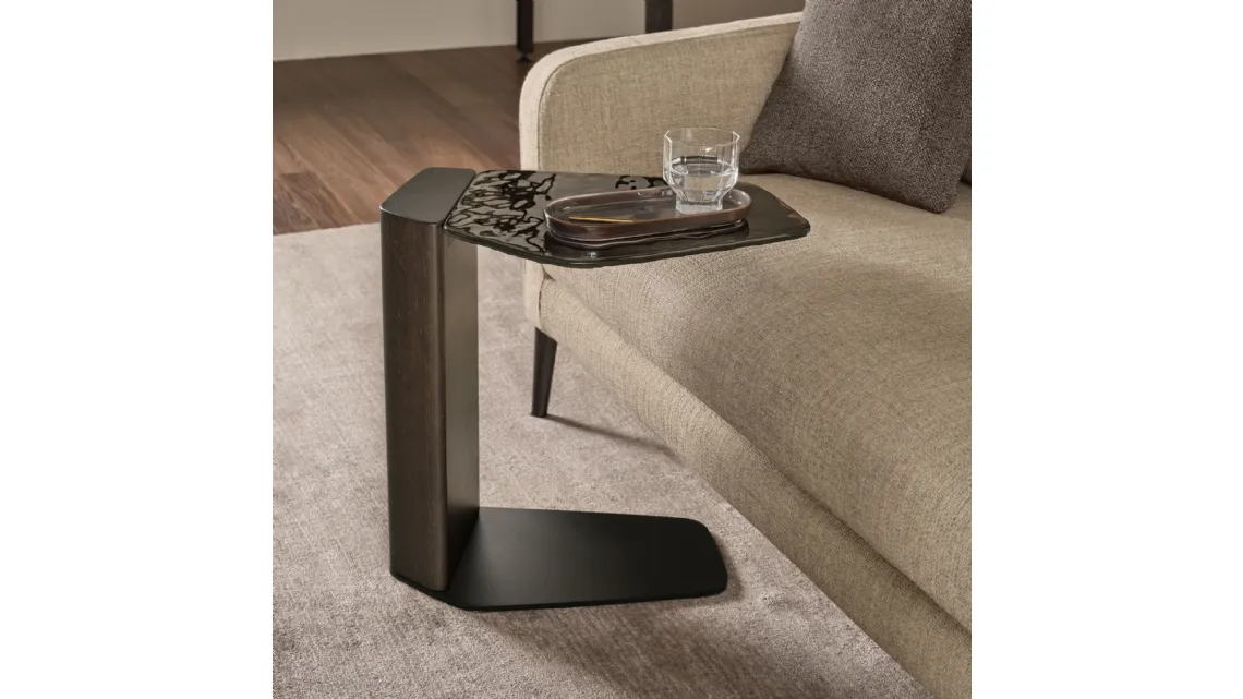 Tavolino in vetro e legno massello Stone di Fiam