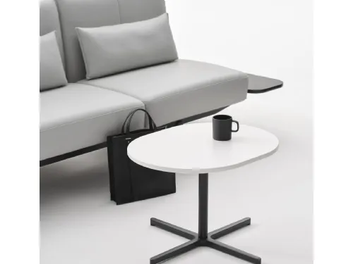 Tavolino con top in melaminico e base in acciaio Soft Work Table di Vitra