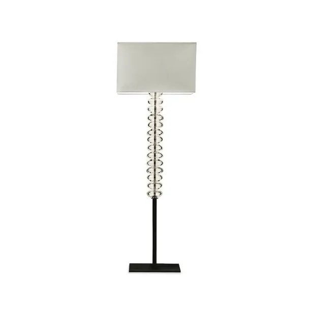 Lampada da Tavolo in metallo verniciato rivestito esternamente con una collana di bolle in vetro trasparente Fede di Poltrona Frau