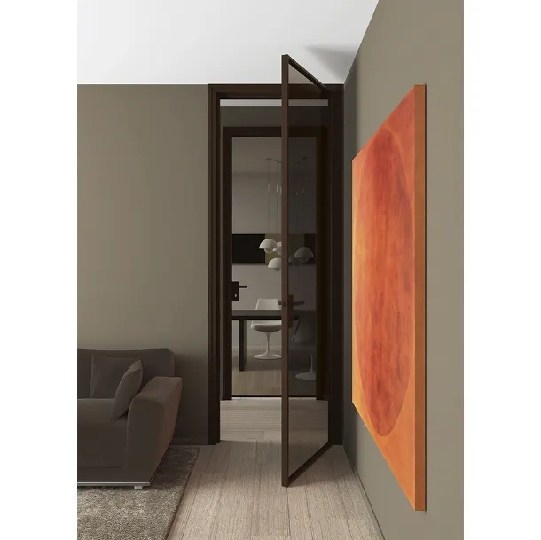 Porta per interni Modo Battente Vetro con profili in alluminio di Movi