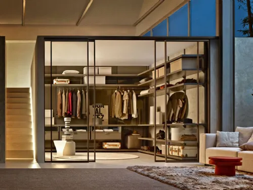 Cabina Armadio con ante scorrevoli Dwell Gliss Walk-In di Molteni & C