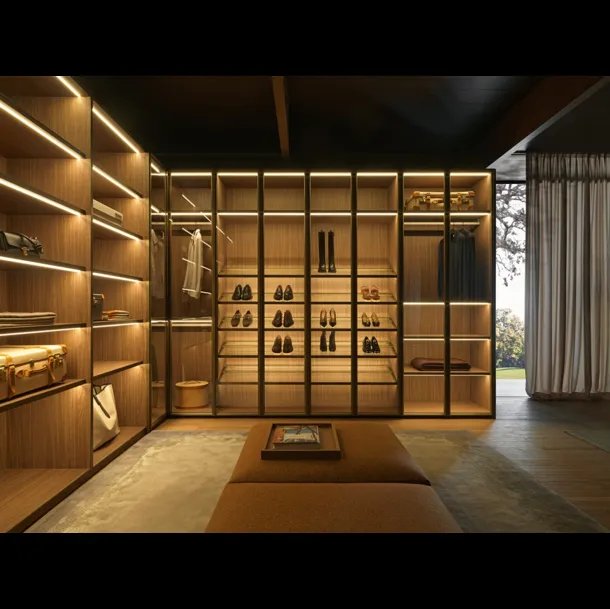 Cabina Armadio Gliss Master in Vetro Bronzo di Molteni & C
