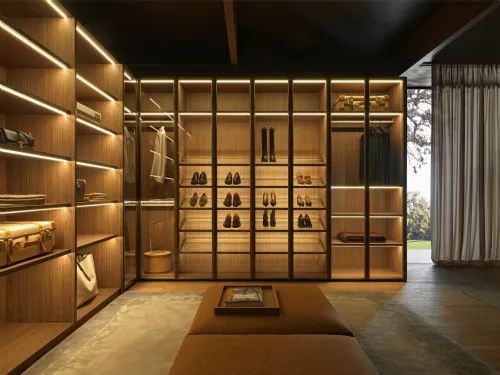 Cabina Armadio Gliss Master in Vetro Bronzo di Molteni & C
