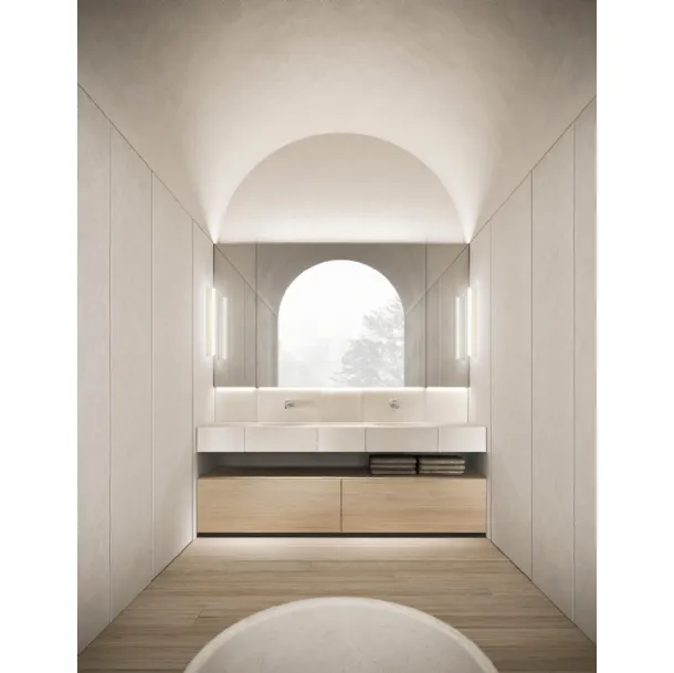 Mobile da Bagno a terra in legno e marmo Azuco 24 01 di Milldue