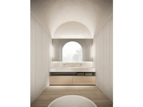 Mobile da Bagno a terra in legno e marmo Azuco 24 01 di Milldue