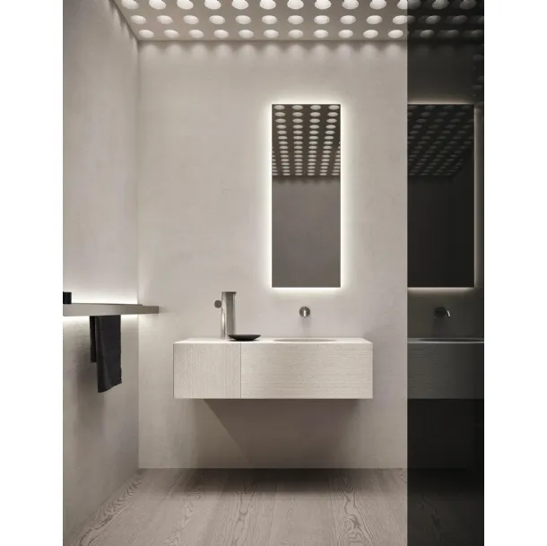 Mobile da Bagno sospeso in marmo Bianco Siberia Azuco 24 02 di Milldue