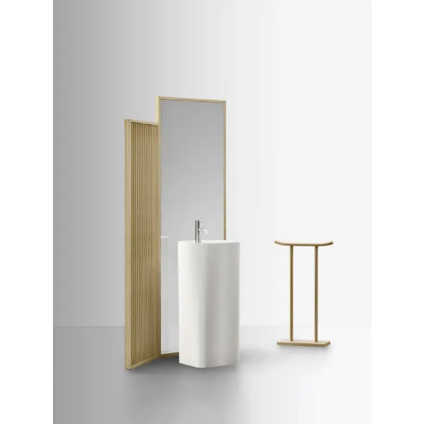 Mobile da Bagno in rovere con monolite a terra in Cristalplant Azuma 19 02 di Milldue
