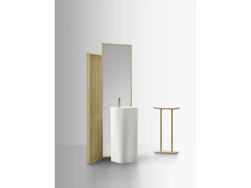 Mobile da Bagno in rovere con monolite a terra in Cristalplant Azuma 19 02 di Milldue