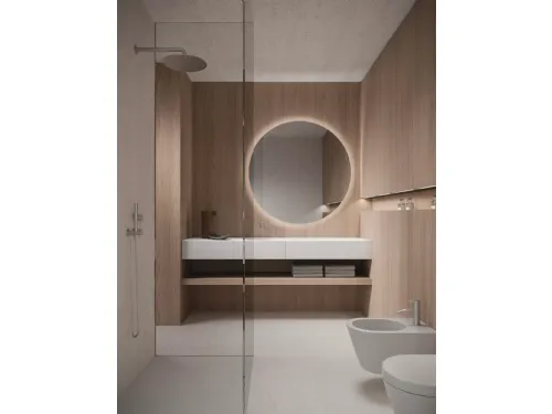 Mobile da Bagno sospeso in nobilitato Cipria Azuma 24 03 di Milldue