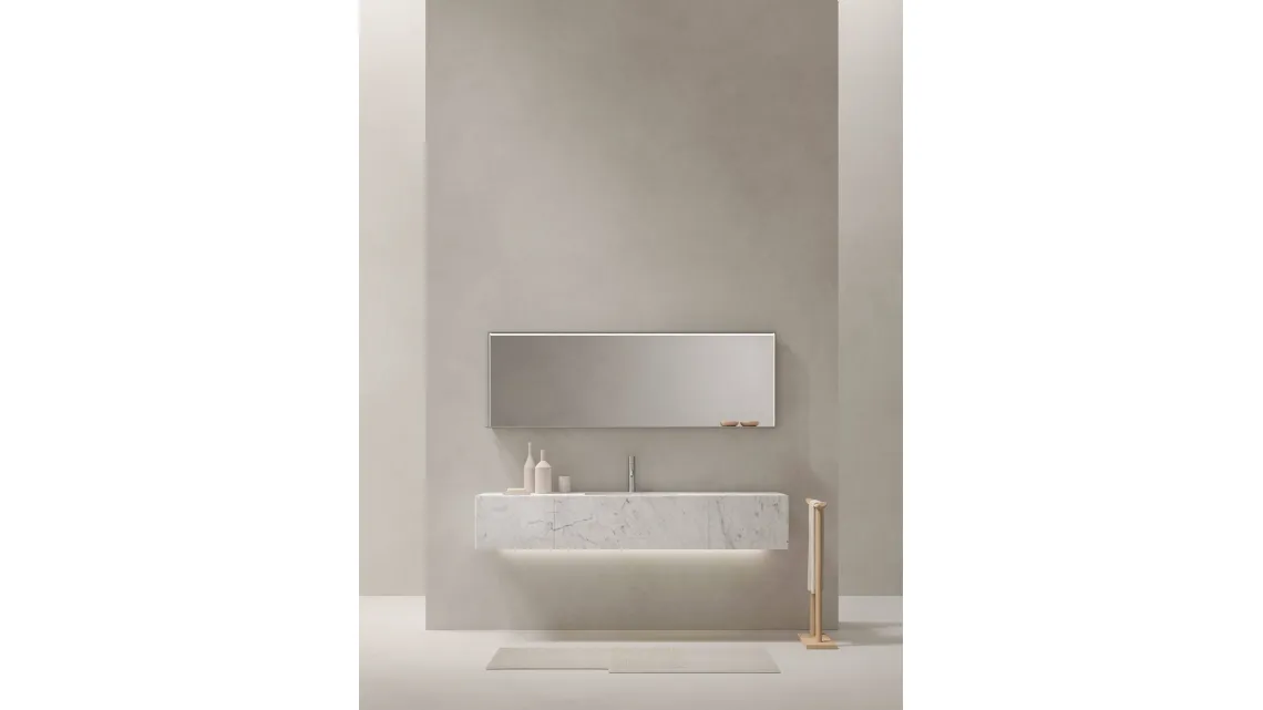 Mobile da Bagno sospeso in marmo Bianco di Carrara Azuma 24 05 di Milldue