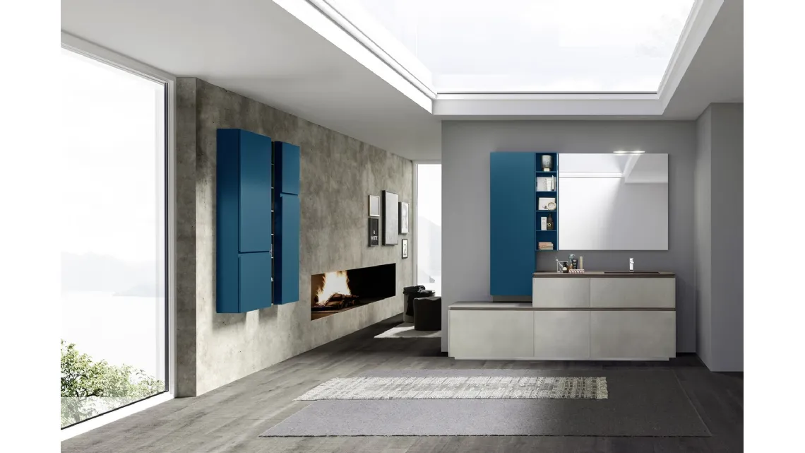 Mobile da Bagno a terra in melaminico e laccato Lime 2 0 Comp 204 di Azzurra