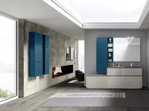 Mobile da Bagno a terra in melaminico e laccato Lime 2|0 Comp 204 di Azzurra