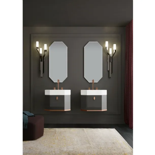 Mobile da Bagno sospeso laccato lucido Dandy 01 di Milldue