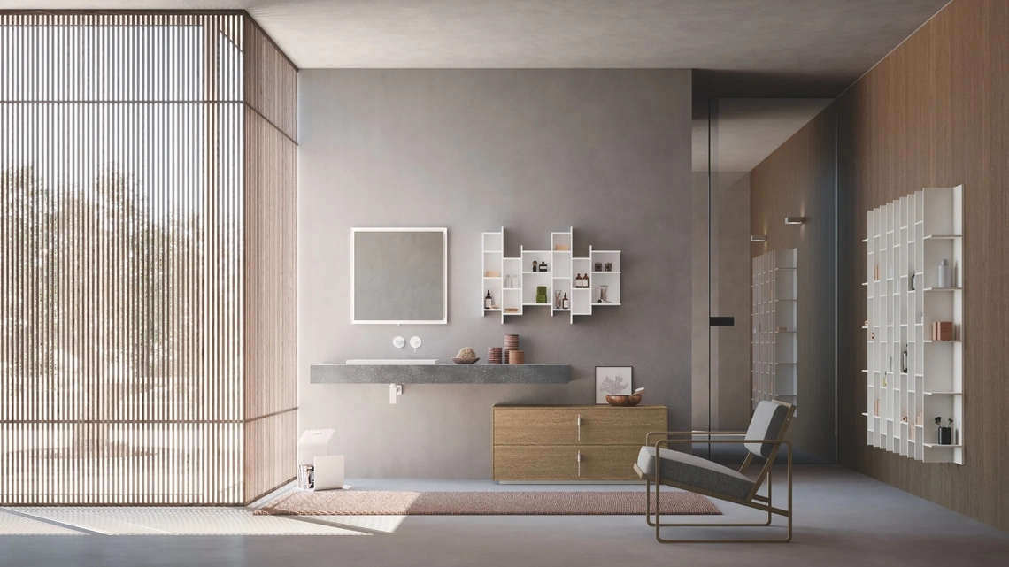 Mobile da Bagno a terra Lime 0 Club 029 in Rovere Sabbia di Azzurra