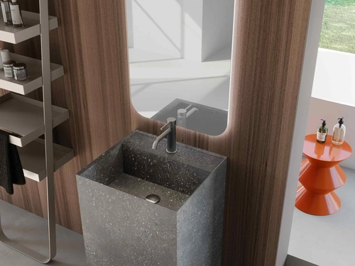 Mobile da Bagno a terra Lime 0 Lime 034 in HPL Rox Black di Azzurra