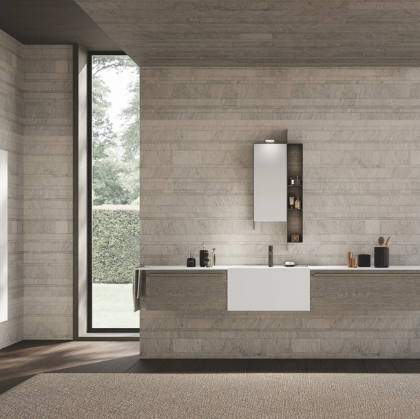 Mobile da Bagno sospeso Lime 0 Simple 23 in Rovere Cenere di Azzurra