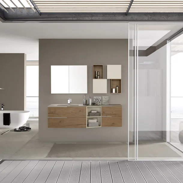 Mobile da bagno sospeso in melaminico Lime 1 0 Comp 107 di Azzurra