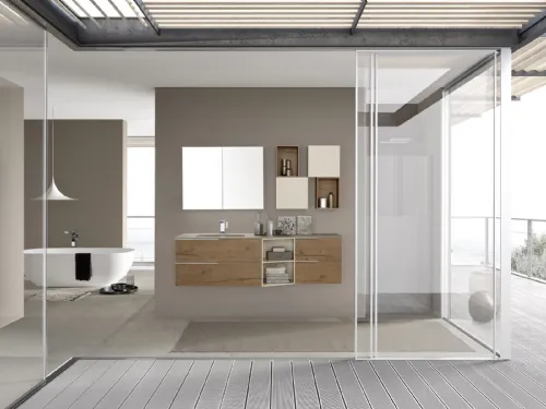 Mobile da bagno sospeso in melaminico Lime 1 0 Comp 107 di Azzurra