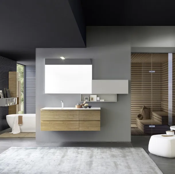 Mobile da Bagno sospeso in melaminico Lime 1 0 Comp 113 di Azzurra