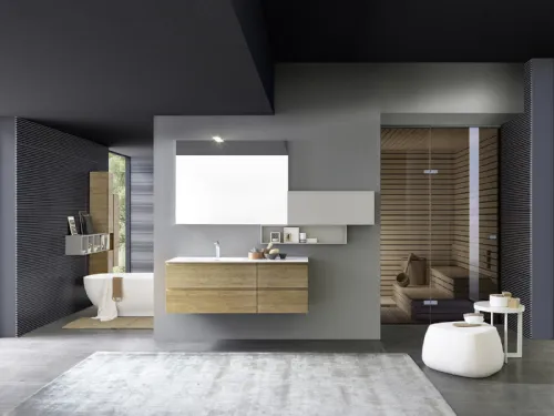 Mobile da Bagno sospeso in melaminico Lime 1 0 Comp 113 di Azzurra