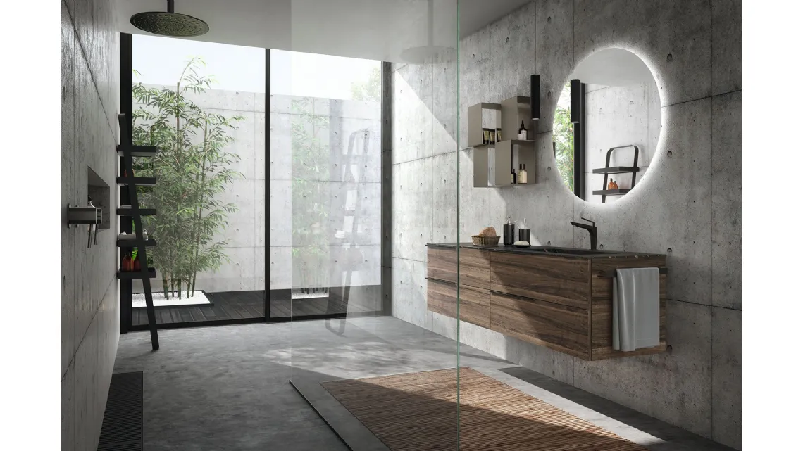 Mobile da Bagno sospeso in melaminico con top in gres Lime 1 0 Comp J&T 014 di Azzurra