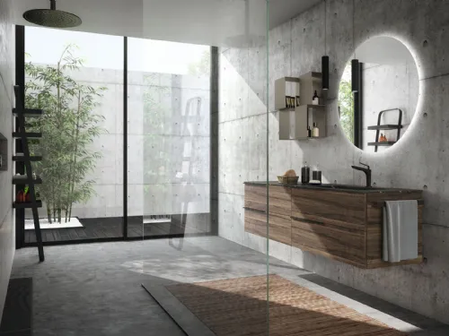 Mobile da Bagno sospeso in melaminico con top in gres Lime 1|0 Comp J&T 014 di Azzurra