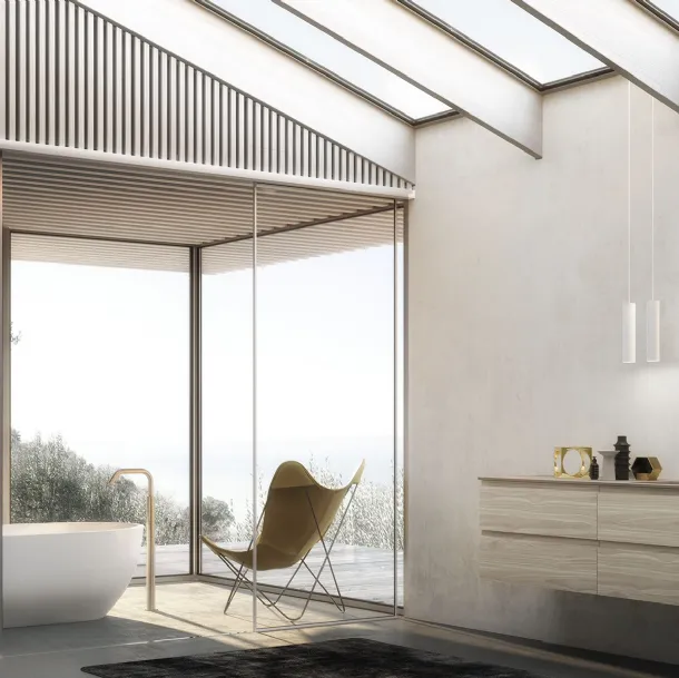 Mobile da Bagno sospeso in melaminico con top in gres Lime 1|0 Comp J&T 006 di Azzurra