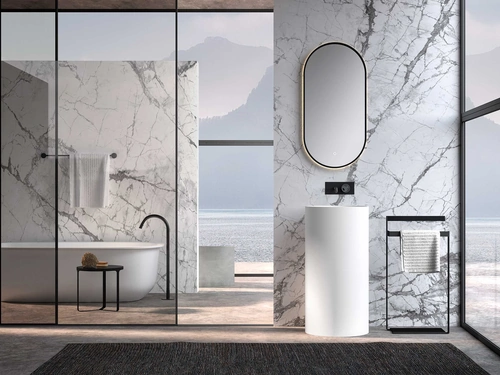 Lavabo Lime 1-0 Milo in Cristalplant Bianco opaco di Azzurra