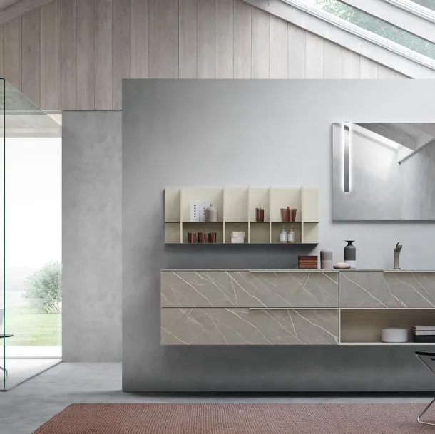 Mobile da Bagno sospeso in HPL Lime 1|0 Comp J&T 010 di Azzurra