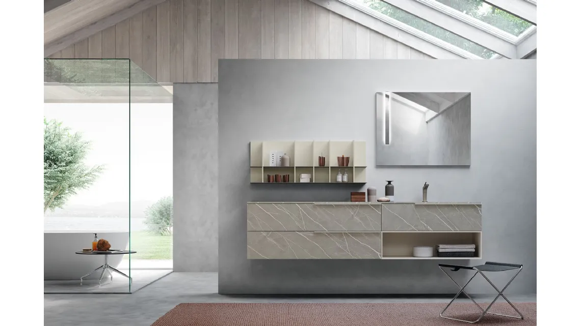 Mobile da Bagno sospeso in HPL Lime 1|0 Comp J&T 010 di Azzurra