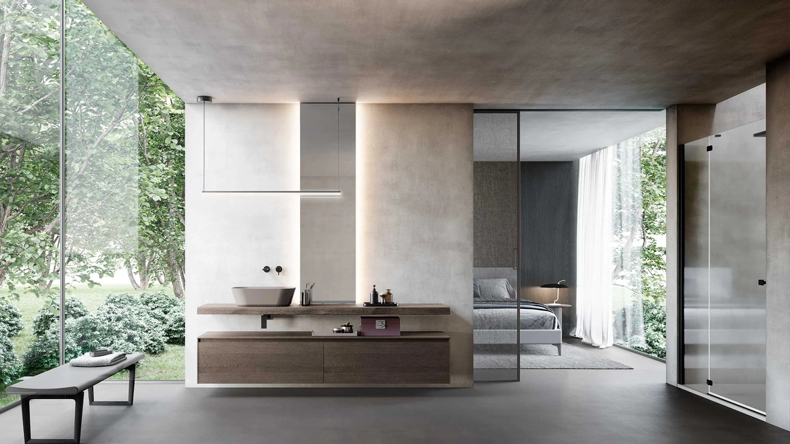 Mobile da Bagno Lime 2-0 236 in Rovere Carbone di Azzurra