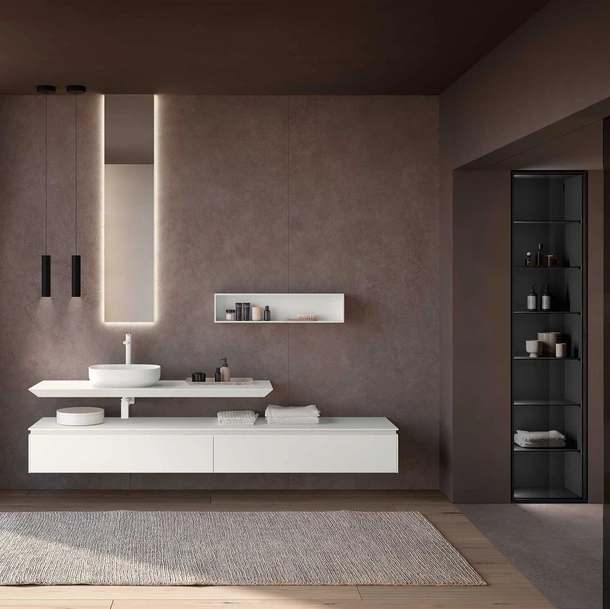 Mobile da Bagno Lime 2-0 237 in laccato Bianco di Azzurra