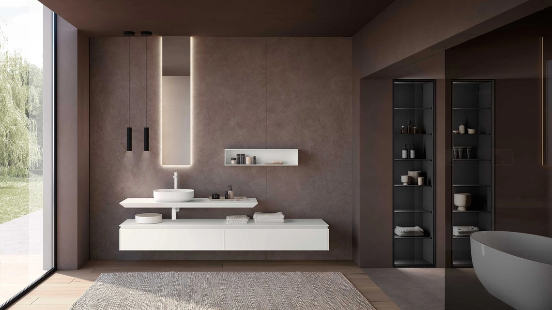 Mobile da Bagno Lime 2-0 237 in laccato Bianco di Azzurra