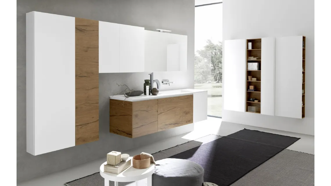 Mobile da Bagno sospeso in melaminico e laccato Lime 2 0 Comp 203 di Azzurra