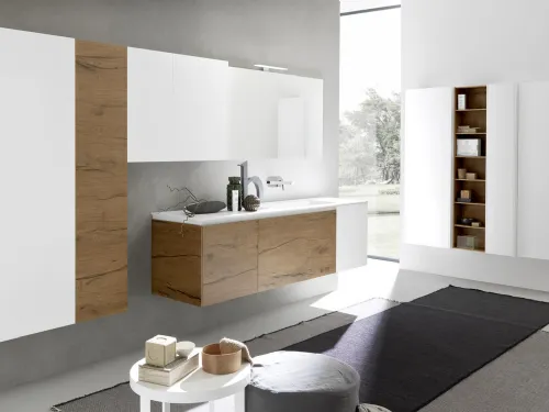 Mobile da Bagno sospeso in melaminico e laccato Lime 2 0 Comp 203 di Azzurra