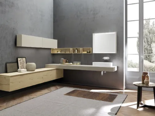 Mobile da bagno sospoeso ad angolo Lime 2|0 comp 205 di Azzurra