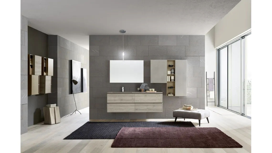 Mobile da Bagno sospeso in melaminico Lime 2|0 Comp 207 di Azzurra