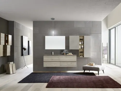Mobile da Bagno sospeso in melaminico Lime 2|0 Comp 207 di Azzurra