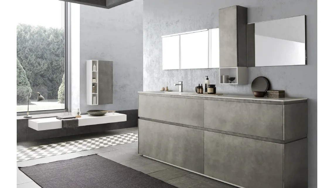Mobile da Bagno a terra in laccato Metal Titanio Lime 2|0 Comp 209 di Azzurra