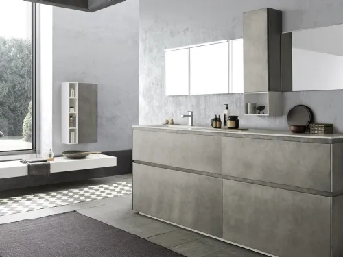 Mobile da Bagno a terra in laccato Metal Titanio Lime 2|0 Comp 209 di Azzurra