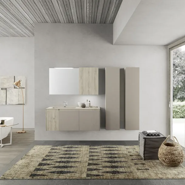 Mobile da Bagno sospeso in melaminico Lime 2|0 Comp 201 di Azzurra