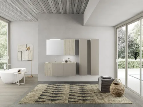 Mobile da Bagno sospeso in melaminico Lime 2 0 Comp 201 di Azzurra