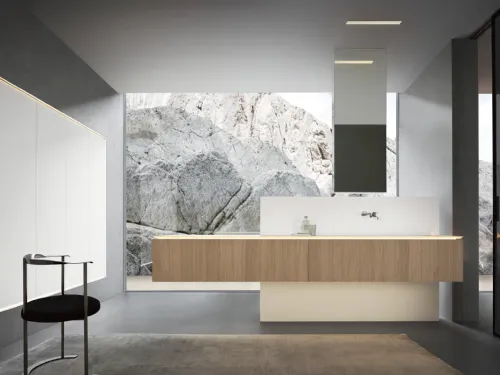Mobile da Bagno sospeso in Rovere Puro 24 10 di Milldue