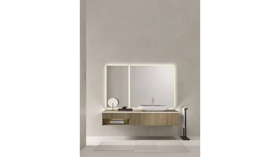 Mobile da Bagno sospeso in rovere miele Puro 19 06 di Milldue