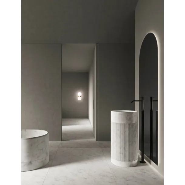 Lavabo verticale in marmo Bianco di Carrara Roma 24 01 di Milldue