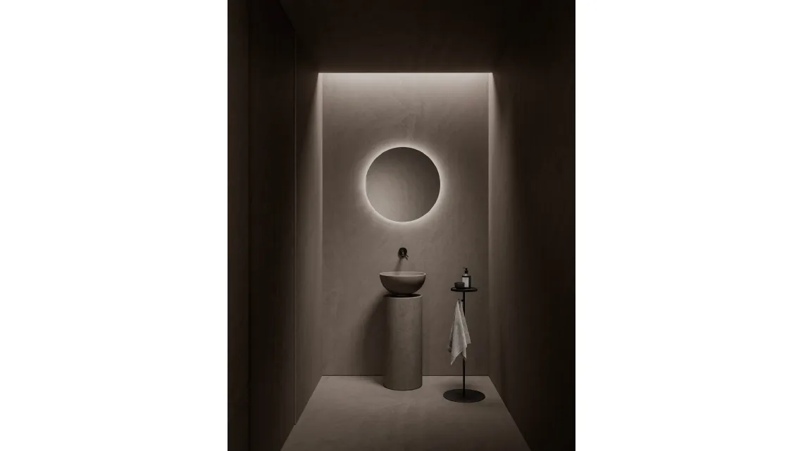 Lavabo a terra in cemento argilla Pece Saba 24 02 di Milldue