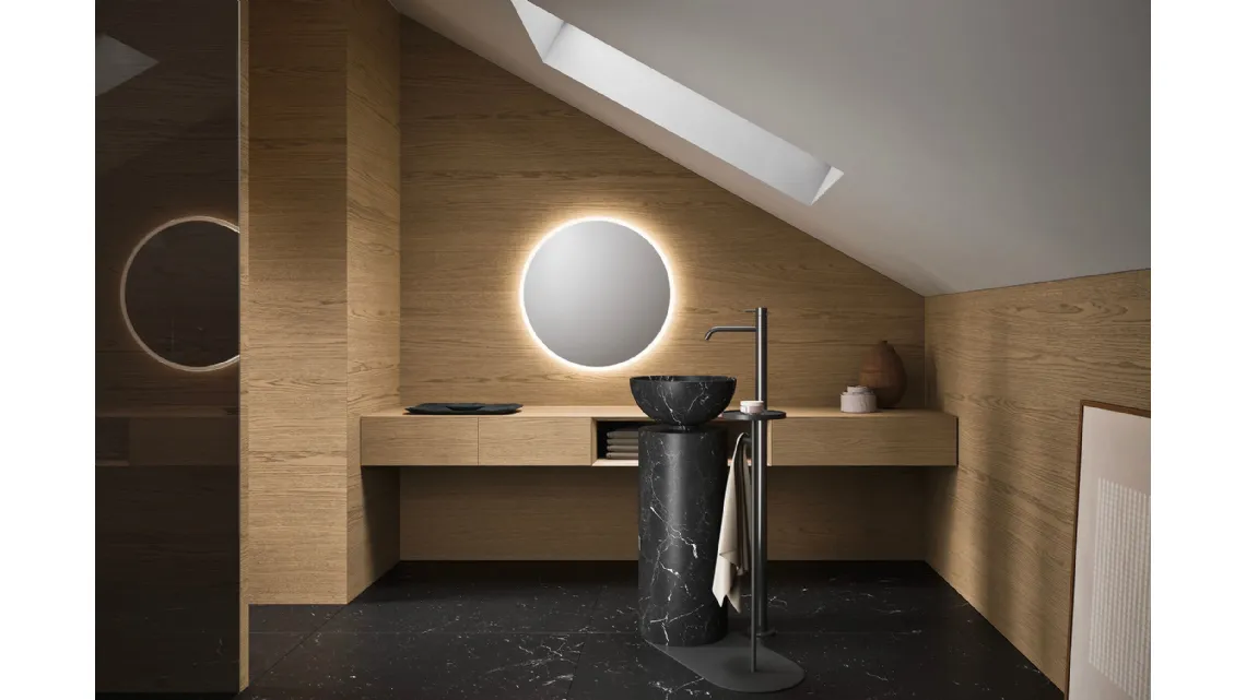 Lavabo a terra in marmo nero Marquinia 24 03 di Milldue